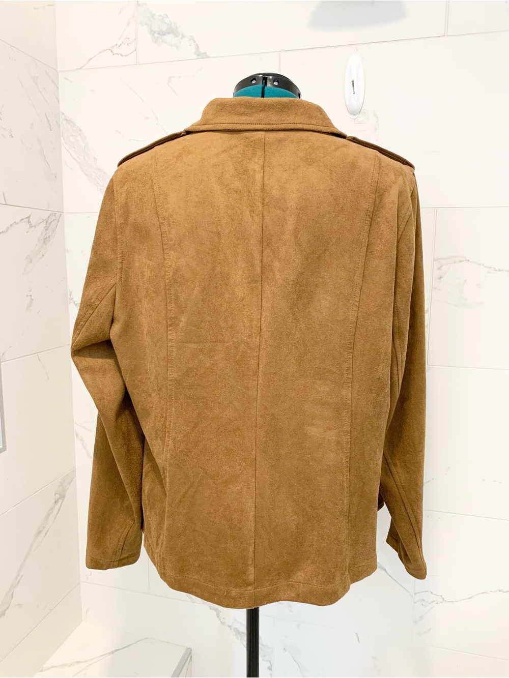 Style & Co. Plus-Size Suede Moto Jacket in Cognac 2X - Picture 11 of 16